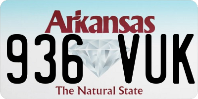AR license plate 936VUK