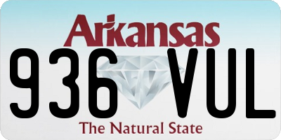 AR license plate 936VUL
