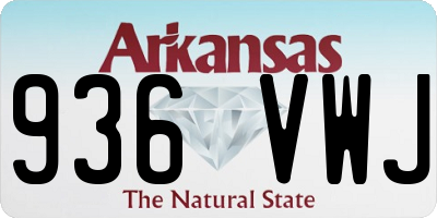AR license plate 936VWJ