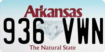 AR license plate 936VWN