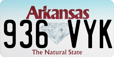 AR license plate 936VYK