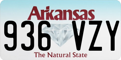 AR license plate 936VZY