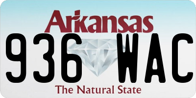 AR license plate 936WAC