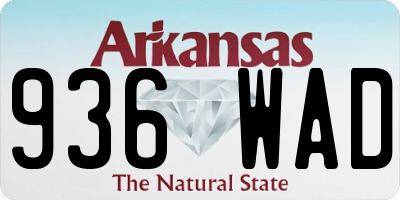 AR license plate 936WAD