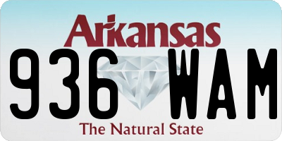 AR license plate 936WAM
