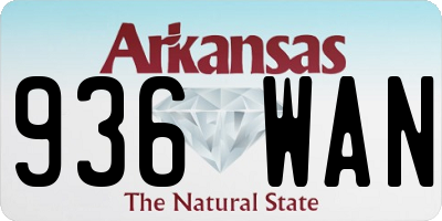 AR license plate 936WAN
