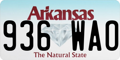 AR license plate 936WAO
