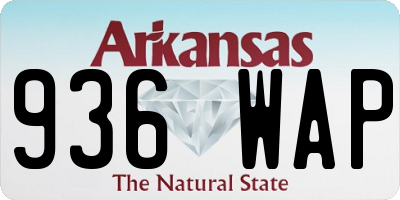 AR license plate 936WAP