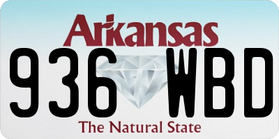 AR license plate 936WBD
