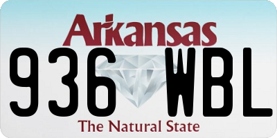 AR license plate 936WBL