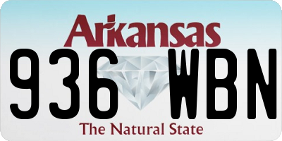 AR license plate 936WBN