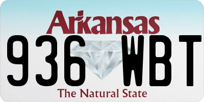 AR license plate 936WBT