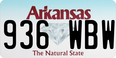 AR license plate 936WBW