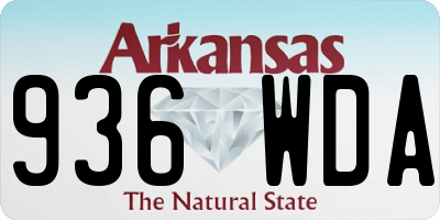 AR license plate 936WDA