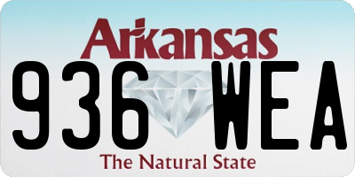 AR license plate 936WEA