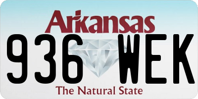 AR license plate 936WEK