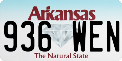 AR license plate 936WEN