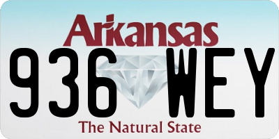 AR license plate 936WEY
