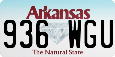 AR license plate 936WGU