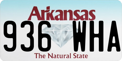 AR license plate 936WHA