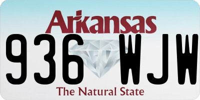 AR license plate 936WJW