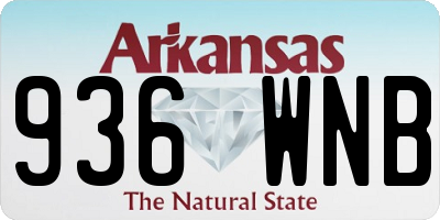 AR license plate 936WNB