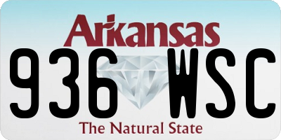 AR license plate 936WSC