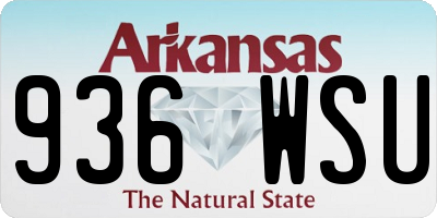 AR license plate 936WSU