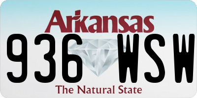 AR license plate 936WSW