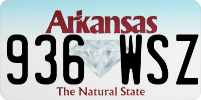 AR license plate 936WSZ