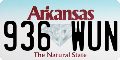 AR license plate 936WUN