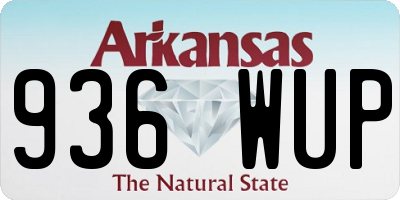 AR license plate 936WUP