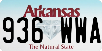 AR license plate 936WWA