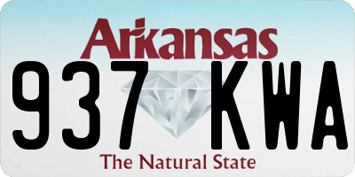 AR license plate 937KWA