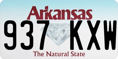 AR license plate 937KXW