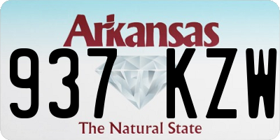 AR license plate 937KZW