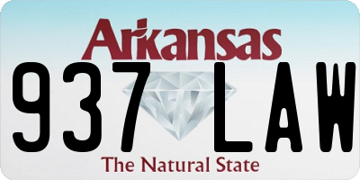 AR license plate 937LAW