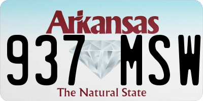 AR license plate 937MSW
