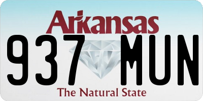 AR license plate 937MUN