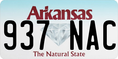 AR license plate 937NAC