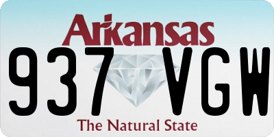 AR license plate 937VGW