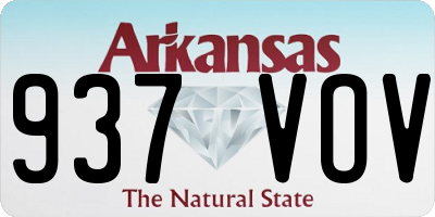 AR license plate 937VOV