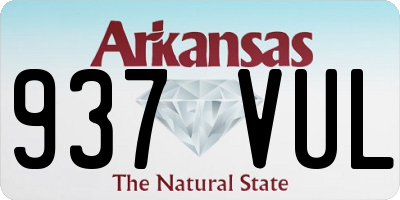 AR license plate 937VUL
