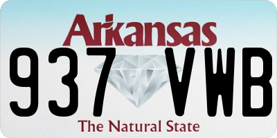 AR license plate 937VWB