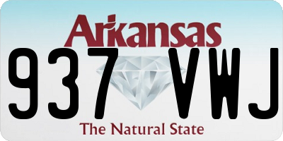AR license plate 937VWJ
