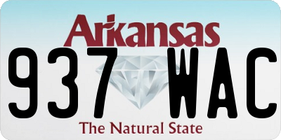 AR license plate 937WAC