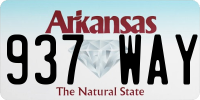 AR license plate 937WAY