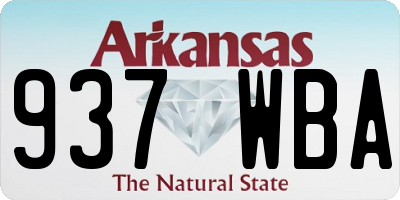 AR license plate 937WBA