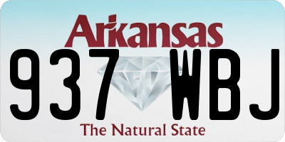 AR license plate 937WBJ
