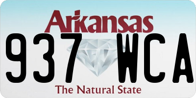 AR license plate 937WCA